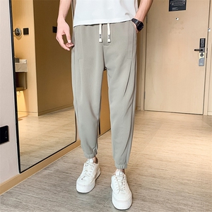 春夏新款纯色休闲裤 宽松束脚大码运动裤潮社会小伙508K11P45图片