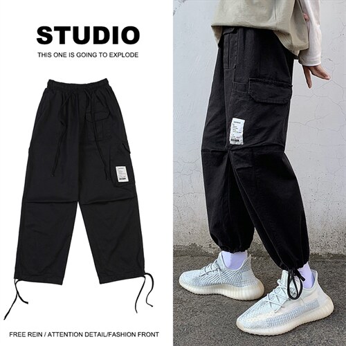 男士宽松休闲长裤运动工装裤潮牌韩版潮流百搭束脚裤子H61-p35,男装工装外套,星座1008-2