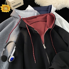 重磅拼色男女连帽卫衣特P58M-3XL，男装卫衣，电商B325