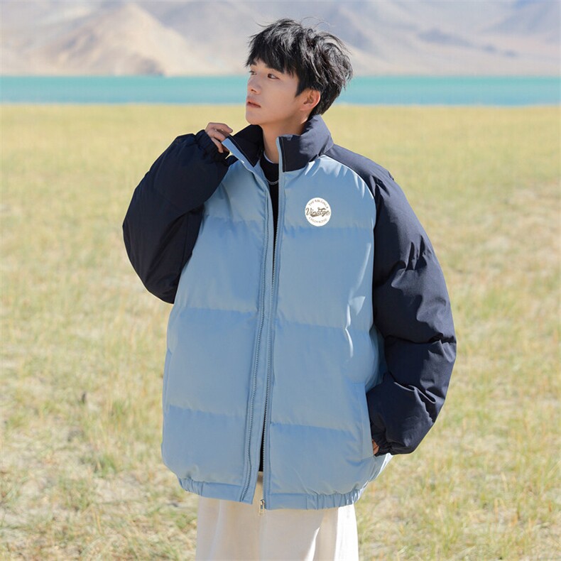 现货抖音得物可供视频三防加厚羽绒拼接棉衣外套面包棉服86627,男装棉衣,电商A486