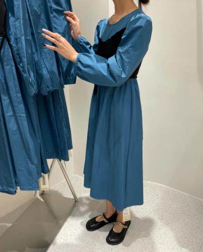 韩系ins风撞色连衣裙，女装连衣裙，艾米缇