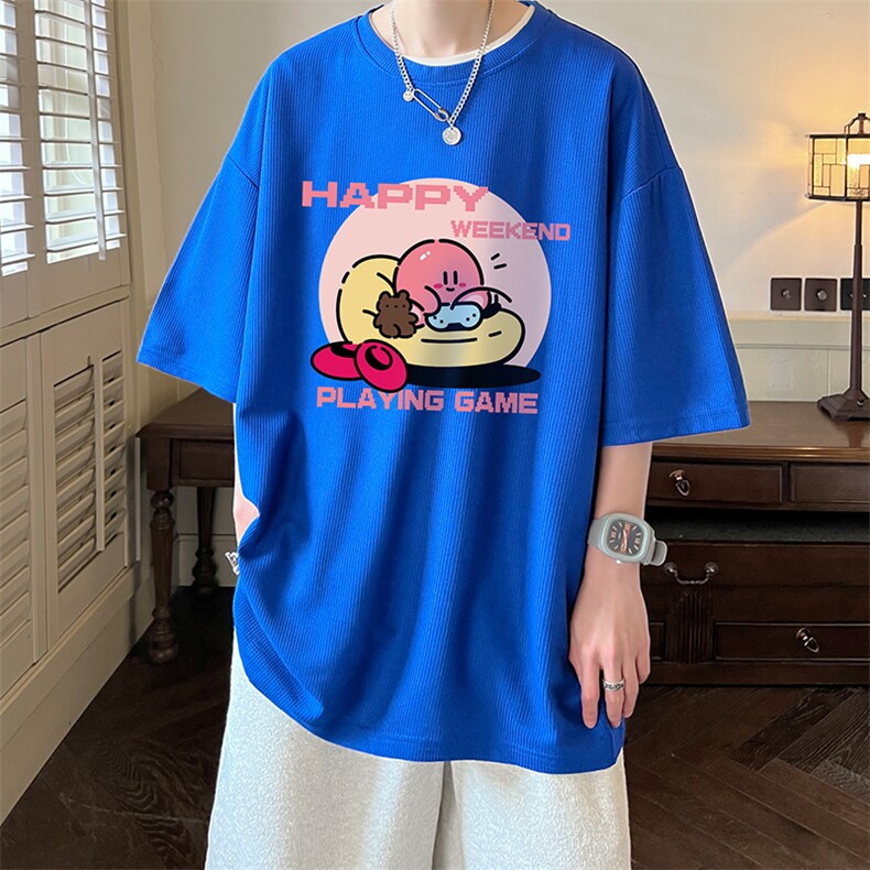 华夫格t恤男短袖男大码五分袖酒店风HT73313-P22,男装T恤,电商A040