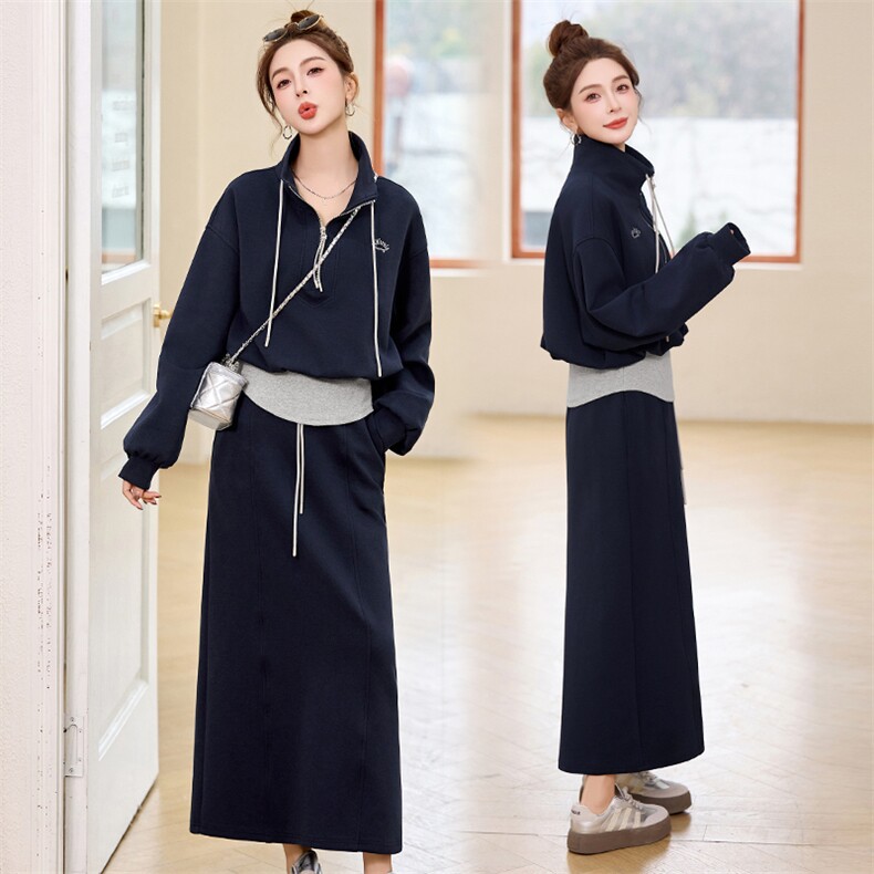 欧货休闲运动卫衣套装裙女2025春季新款超火小个子时尚百搭两件套,女装套装/套裙,依如秀(原杭风阁)