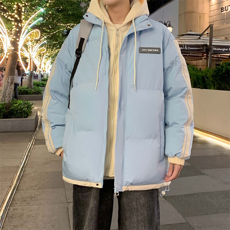 棉服男冬季新款港风宽松假两件连帽棉衣MF8587-特P78,男装棉衣,星座214-3