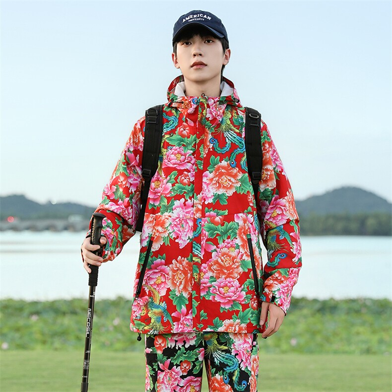 CF2男女休闲连帽夹克冲锋衣防雨水情侣装大码旅游户外团队表演出,男装夹克,星座115A(原星座507）