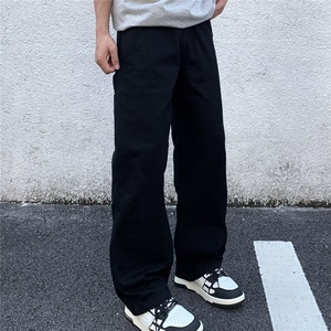 美式复古多口袋工装牛仔裤男春秋款高街设计感高腰宽松休闲直筒裤图片