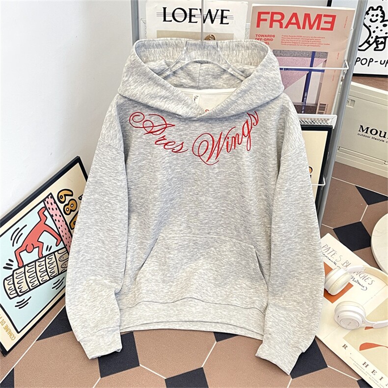 美式街头字母刺绣连帽卫衣男女款春秋季百搭休闲外套WY0235-P48,女装短外套,星座308B-2