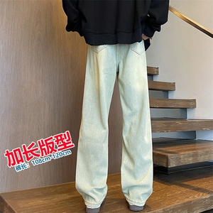 加长版裤子男高个子水洗微喇牛仔裤185cm110直筒KZ008P60加绒70图片