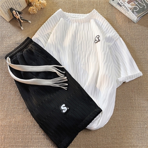 1休闲套装TZ8783P75平铺短袖T恤男DT8781P35短裤男DK8782P40大码图片