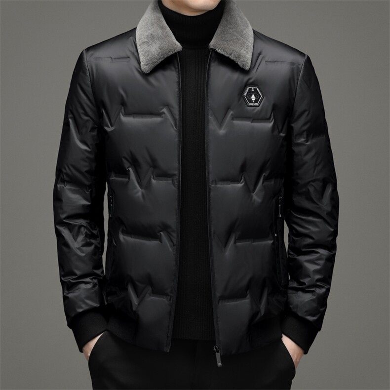 爸爸羽绒服中年男冬款中年脱卸羊毛领外套羽绒冬装YLS2101-P255,男装羽绒服,电商B212（原钱塘6029）