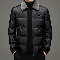 爸爸羽绒服中年男冬款中年脱卸羊毛领外套羽绒冬装YLS2101-P255，男装羽绒服，电商B212（原钱塘6029）