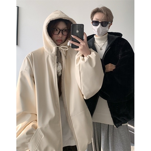 冬季双面可穿连帽毛茸茸皮草加厚保暖短外套  A071-5022-P128图片