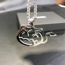 G1835欧美恶魔吊坠个性项链创意男士钛钢吊坠T恤链毛衣链配饰，项链，星座510A-2