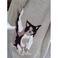 上衣韩系秋冬新款软糯毛衣设计感针织衫可爱猫咪上衣M381，男装针织衫/毛衣，星座1116A（原606A-3）