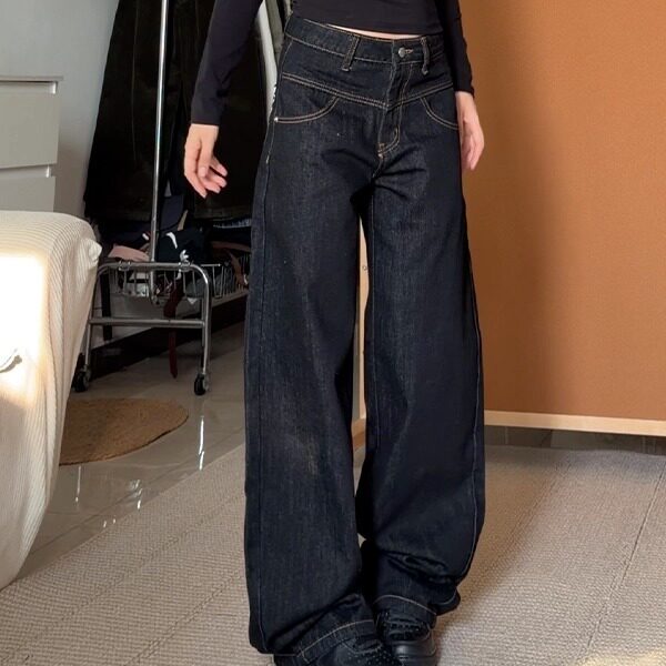 868-P48美式复古字母星星弯刀牛仔裤，男装牛仔裤，电商B323A