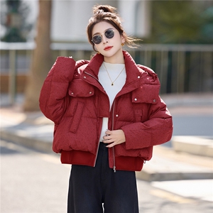 新年时尚红短款羽绒服女2026冬季新款毛领小个子保暖羽绒洋气外套图片