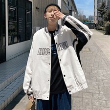 2026秋冬港风学生复古棒球服夹克男女同款/A338-1-WT09-P85,男装夹克,电商D325