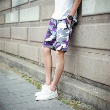 男士短裤运动休闲五分裤迷彩工装裤夏季宽松沙滩裤子男，男装休闲裤，星座208-1