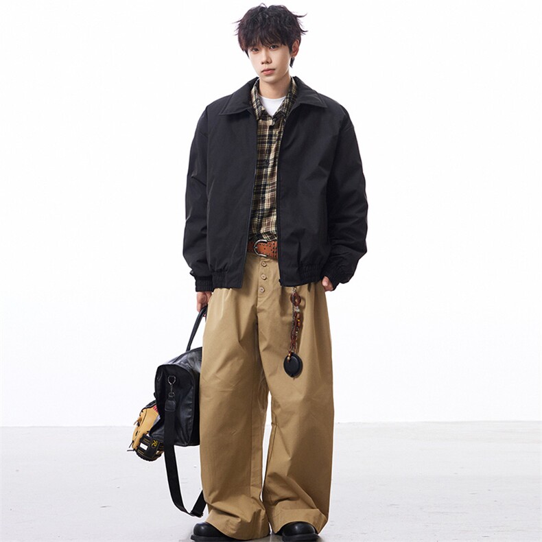 冬装老钱风加棉加厚夹克外套棉服男女翻领棉衣棒球服潮 M813-P65图片