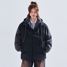 新款冬季羽绒棉服棉袄连帽假两件韩版宽松外套A436-2511-P85，男装棉衣，电商A436