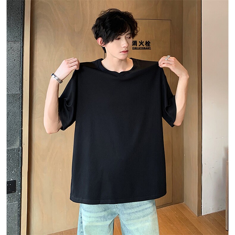 短袖男夏季新款凉感冰丝T恤五分袖上衣T0163-P28,男装T恤,星座214-3