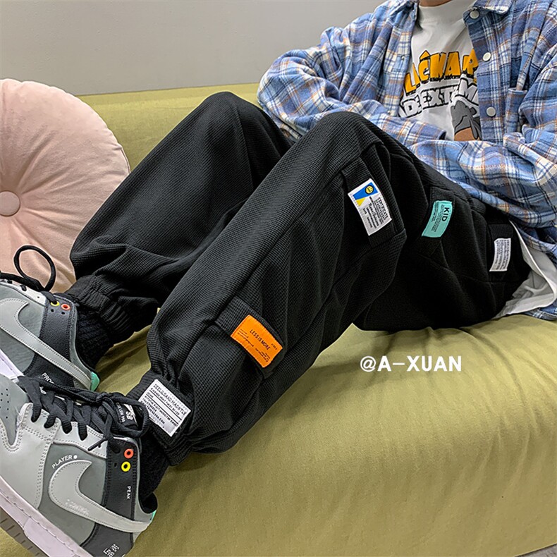九分束脚裤华夫格裤子男2024春季新款小众潮流K4053-P55控68,男装休闲裤,电商B315