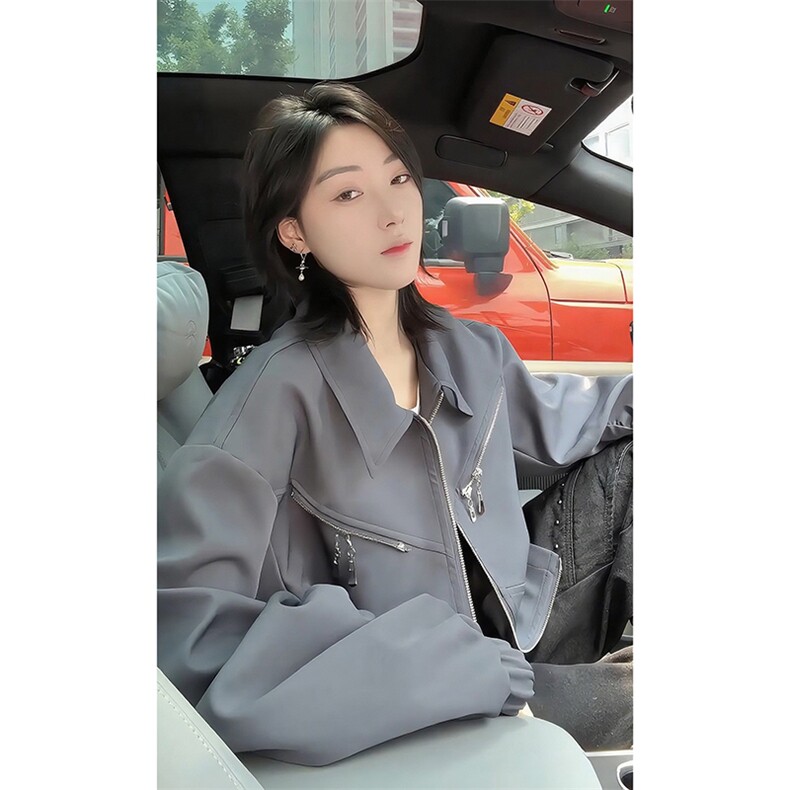设计感双拉链夹克男2025秋季新款美式简约外套-A2202TP85控148,男装夹克,电商B241