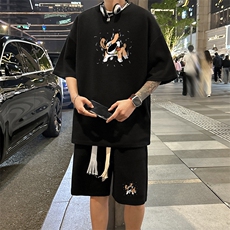 套装！华夫格套装短袖T恤短裤男TZ229-特P38，男装牛仔裤，电商B367