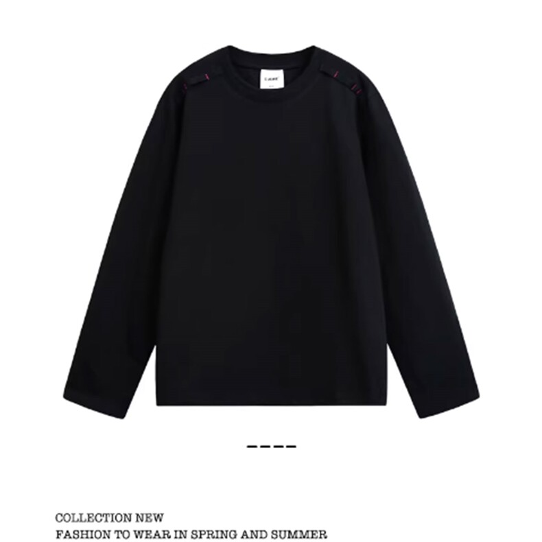 网图基础款通勤解构长袖T恤男春季宽松打底衫卫衣上衣D521特P25，男装T恤，电商A335-1（原A458）