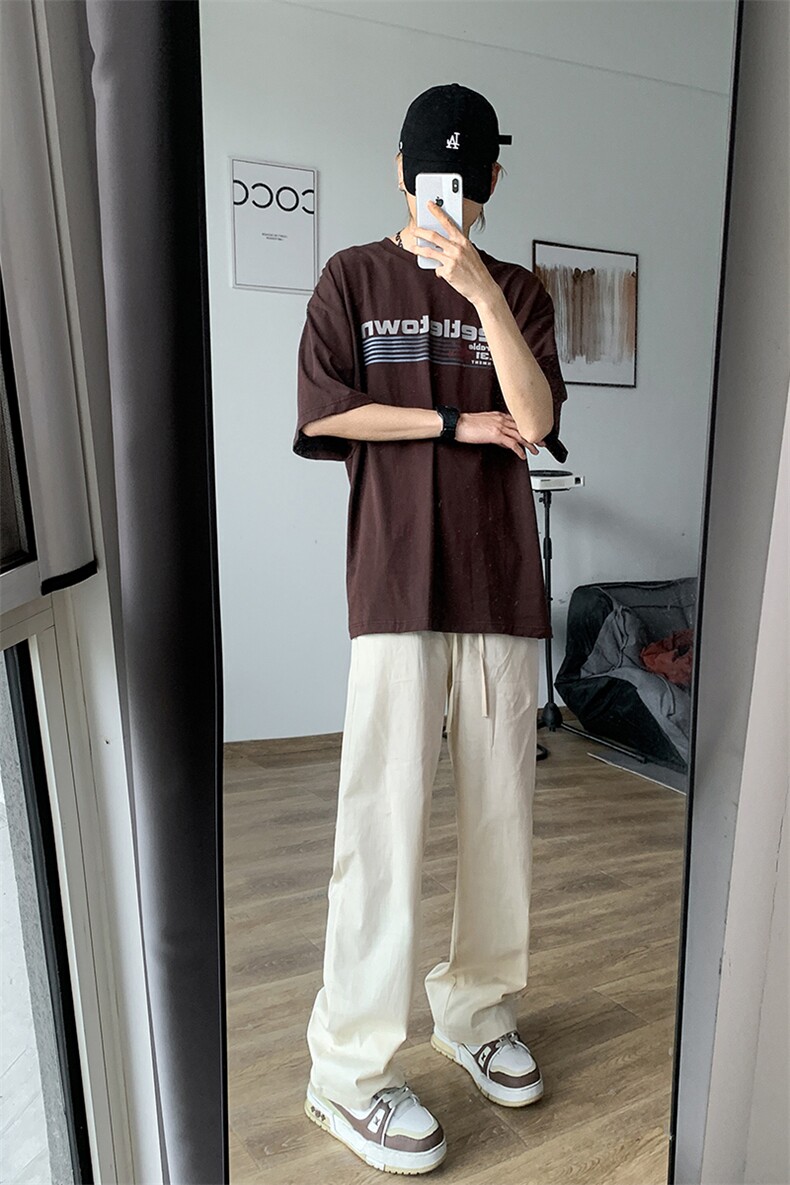 8XL-M特大码肌理感冰丝薄款休闲裤长裤男宽松百搭情侣裤K919P58,男装休闲裤,电商D206-1