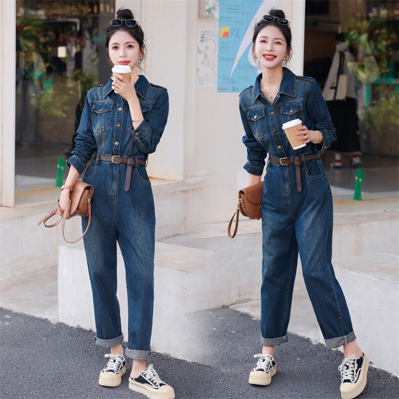 连体裤女2024春装新款女装韩版时尚气质休闲裤九分连衣裤现货，女装连体裤，慧尚依恋