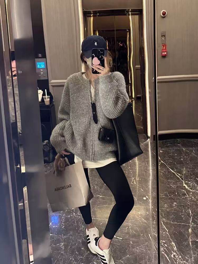 2025年秋季针织常规甜美单件长袖开衫，女装针织衫/毛衣，半城羊绒