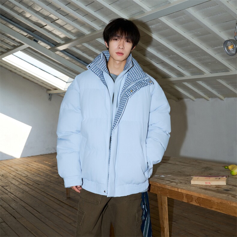 冬季新品得物美式潮流高品质格子加绒加厚棉衣外套棉服MY5566-P88,男装棉衣,星座610B-1