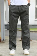 L-6XL春装男工装裤休闲长裤松紧宽松直筒多袋裤子加大码8012款，男装休闲裤，星座802