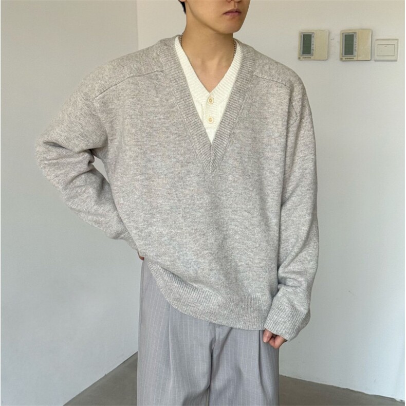 JY647-P53美式休闲假两件华夫格卫衣男潮流双层领设计套头上衣,男装卫衣,星座1501-3