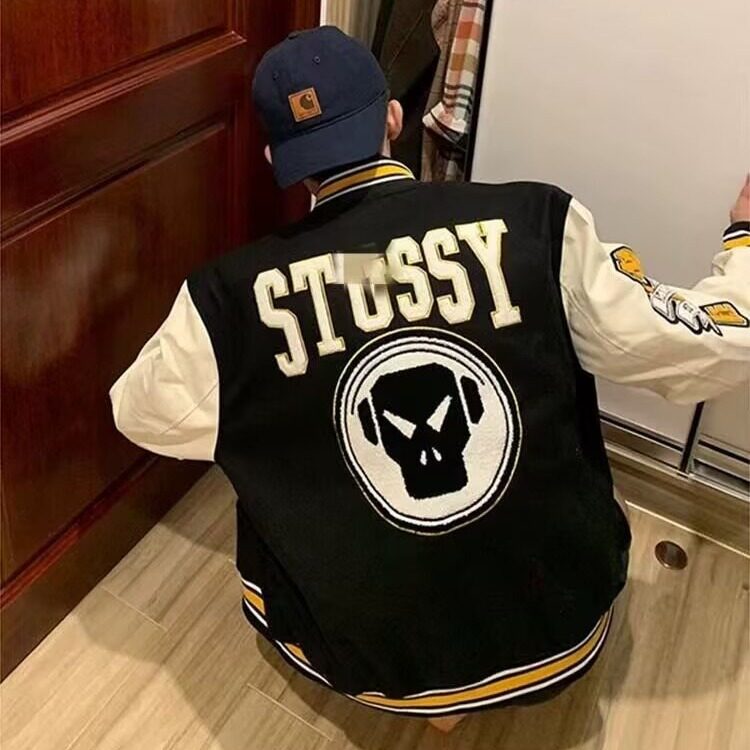 大货DJK1026-批70抖音质量美式复古皮革拼接刺绣棒球服，女装职业装，星座603-2