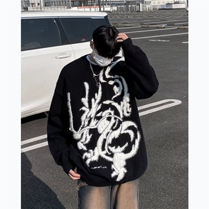 1506-01/MJH-Y931/P34新年红色毛衣男冬季宽提花情侣针织衫图片