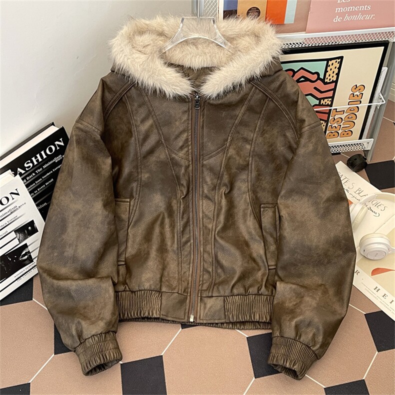 美式高街解构毛领连帽棉服男女cleanfit宽松潮流棉衣M0276-P140,男装棉衣,星座308B-2