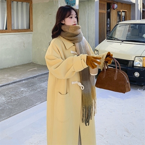 25年冬季女装复古毛呢大衣夹棉精品毛呢外套图片