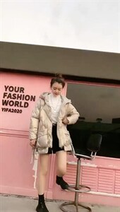 下摆抽绳魔镜色衣,女装棉衣/棉服,帝瀛 DY