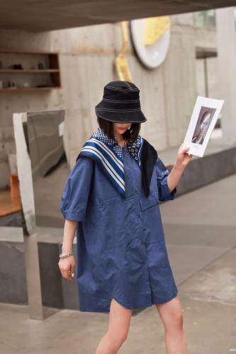 披肩衬衣裙，女装，C&B