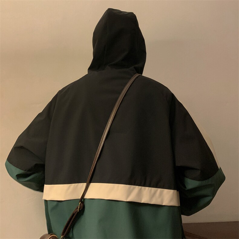 新款连帽冲锋衣夹克男撞色港风拼接潮流休闲外套JK2303-P68,男装夹克,星座717