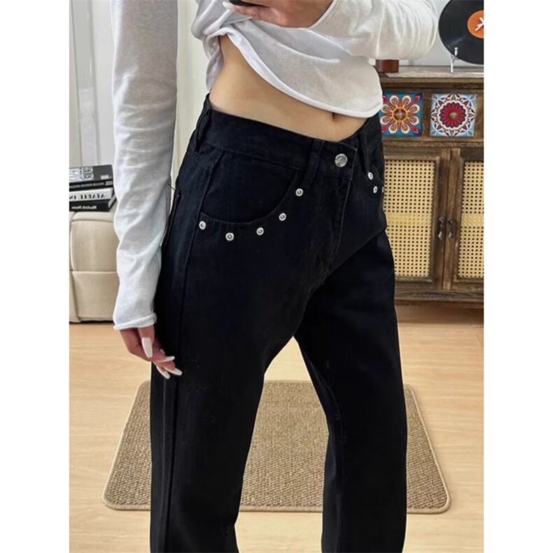 26@复古铆钉牛仔裤男女美式cleanfit设计感休闲裤K71546-P42网图,男装牛仔裤,电商B245