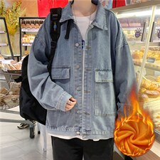 港风牛仔外套男加绒加厚夹克ins潮宽松百搭上衣8858-p55 加绒65图片