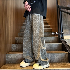 XZ616秋季重磅侧开双褶刺绣闪电纹灯芯绒长裤TY1023特P55控68，男装休闲裤，星座512A（原616）