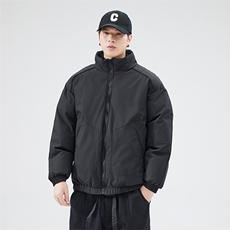 现货冬季美式休闲加厚雪山外套夹克立领纯色三防户外工装棉服，男装夹克，电商A486