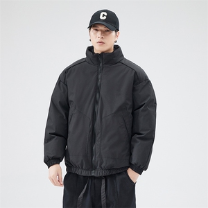 现货冬季美式休闲加厚雪山外套夹克立领纯色三防户外工装棉服图片