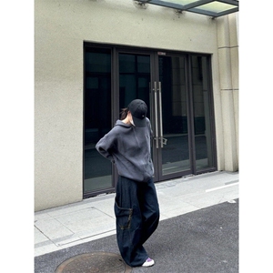 【有货】LBK611ZZ-特58 美式复古豹纹拼接大口袋工装弯刀牛仔裤图片