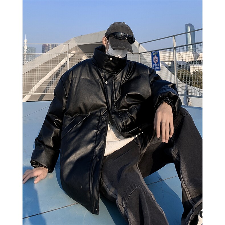 F39-P85秋冬美式复古ins机车风皮衣新款纯色嘻哈夹克外套上衣，男装皮衣，星座512-6