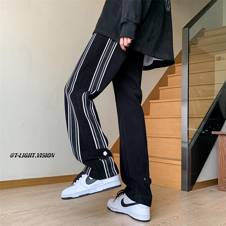 B221 美式ins高街小众情侣款织带休闲运动裤 LK23006-P60 控78图片